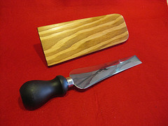 View of the mystery shiv and custom sheath