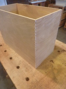 Dry fit of the Full Up Test Box showing the stutter step where the lid will be cut from the base.