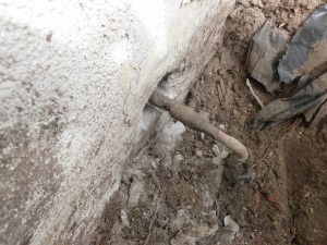 Pipe found, hole caused.