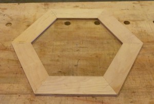 Here is the hexagonal top piece that will sit atop the six panes.