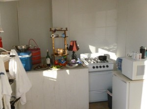 the kitchen